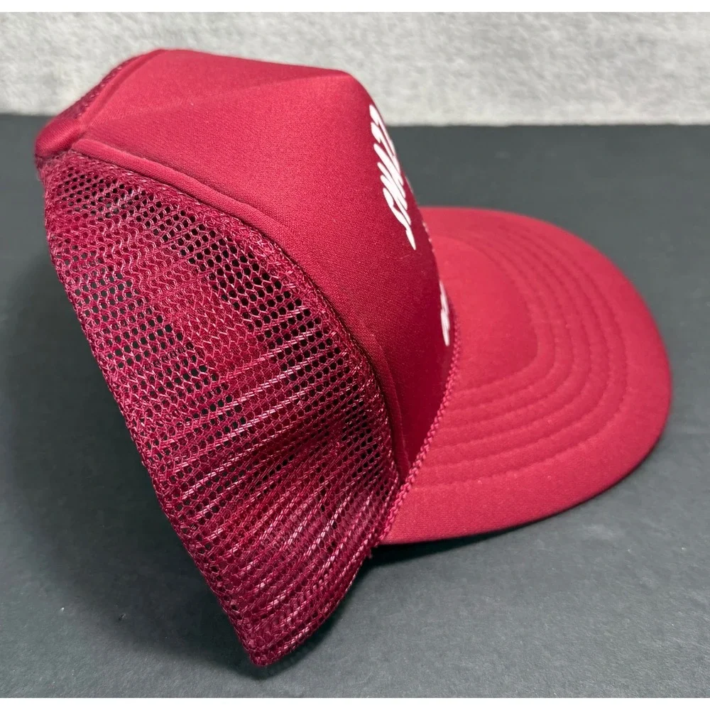 KC‎ Trucker Hat Mens OSFA Maroon Snazz & Jane's Oconto Falls WI Fishing Mesh Cap